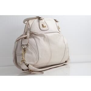 Vintage GIVENCHY Cream Leather Detachable Shoulder Strap Satchel Bag